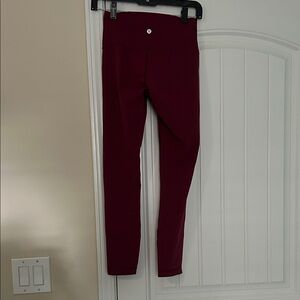 Lululemon Burgundy High-Waisted Leggings